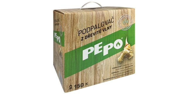 PE-PO podpalovač z dřevité vlny 150 ks PEFC                                                                                                                                                                                                               