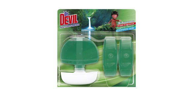 Dr. DEVIL 3in1 tekutý WC blok 3x55 ml Natur fresh                                                                                                                                                                                                         