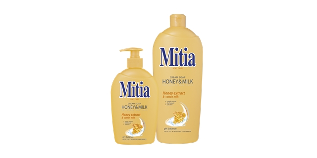 MITIA tekuté mýdlo s dávkovačem 500 ml Honey&Milk                                                                                                                                                                                                         