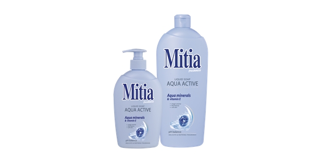 MITIA tekuté mýdlo s dávkovačem 500 ml Aqua active                                                                                                                                                                                                        