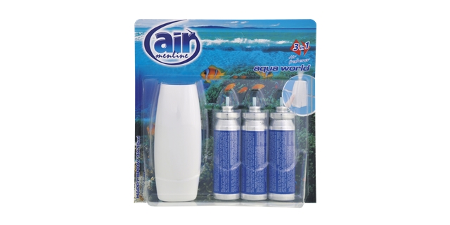 AIR menline happy spray osvěžovač s rozprašovačem 3x15 ml Aqua world                                                                                                                                                                                      