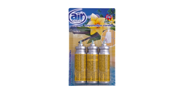 AIR menline happy spray osvěžovač refill 3x15ml Seychelles Vanilla                                                                                                                                                                                        
