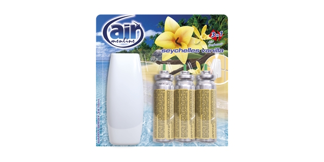 AIR menline happy spray osvěžovač s rozprašovačem 3x15 ml Seychelles Vanilla                                                                                                                                                                              