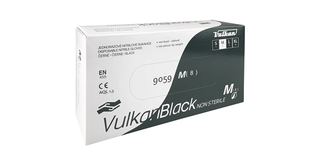 VulkanBlack-nitrilové jednorázové rukavice, černé, 100ks, vel.L                                                                                                                                                                                           