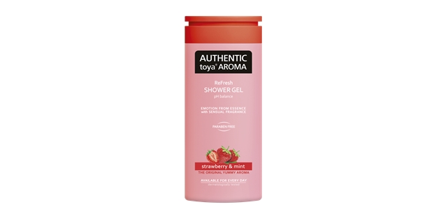 AUTHENTIC toya AROMA sprchový gel 400 ml strawberry & mint                                                                                                                                                                                                