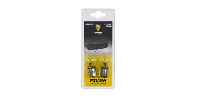 Žárovka 12V 21/5W P21/5W BAY15d COYOTE VISION 2ks blistr                                                                                                                                                                                                  
