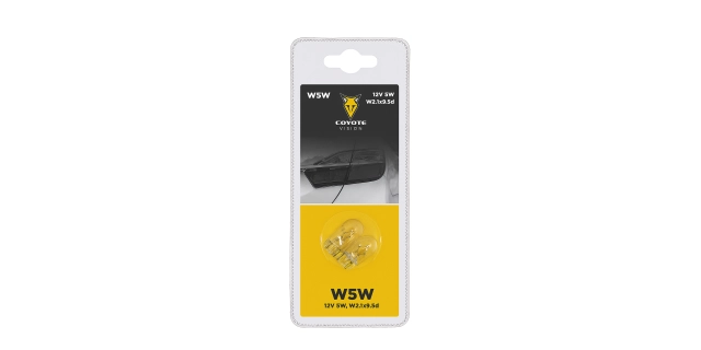 Žárovka 12V 5W T10 W5W celosklo COYOTE VISION 2ks blistr                                                                                                                                                                                                  