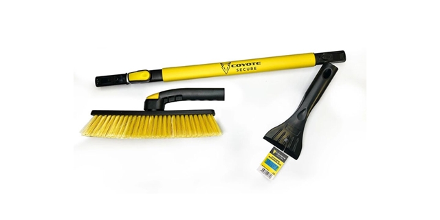 COYOTE SECURE Škrabka se smetáčkem a teleskopickou rukojetí 77-100 cm                                                                                                                                                                                     