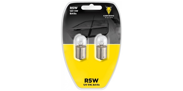 Žárovka 12V 5W R5W BA15s COYOTE VISION 2ks blistr                                                                                                                                                                                                         