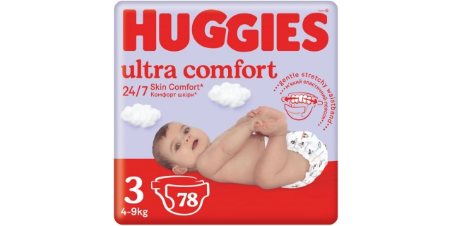 HUGGIES® Ultra Comfort 3 (78) Mega novinka                                                                                                                                                                                                                