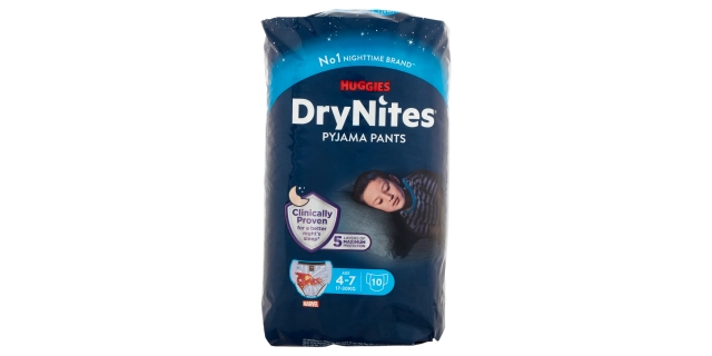 HUGGIES® Dry Nites Medium - Boys (10) 17-30 kg                                                                                                                                                                                                            