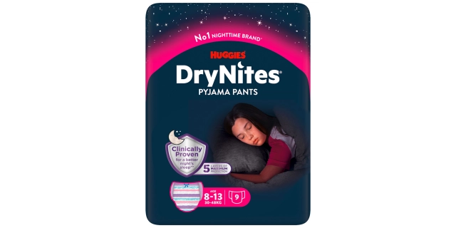 HUGGIES® Dry Nites Large - Girls (9) 27-57 kg                                                                                                                                                                                                             
