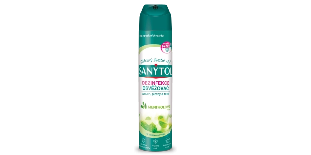 SANYTOL Dezinfekce osvěžovač vzduchu, ploch a textilií mentolová vůně 300 ml                                                                                                                                                                              