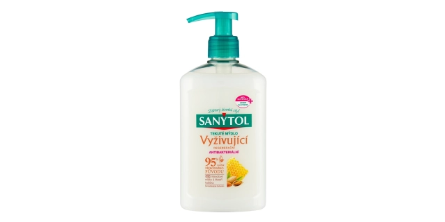 SANYTOL Antib. mýdlo 95% přír.složení vyživující 250 ml                                                                                                                                                                                                   