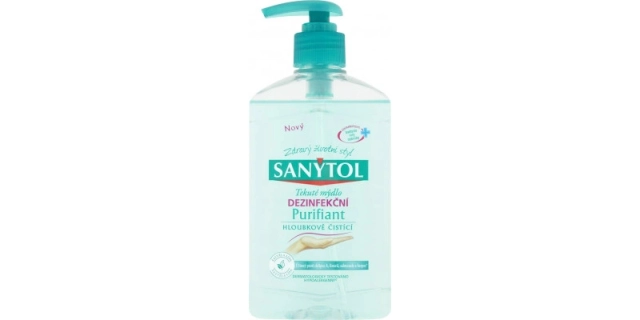 SANYTOL Antib. mýdlo 95% přír.složení Purifiant 250 ml                                                                                                                                                                                                    