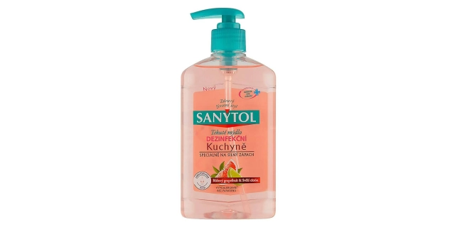 SANYTOL Antib. mýdlo 95% přír.složení kuchyně 250 ml                                                                                                                                                                                                      