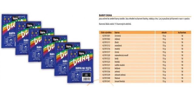 Barva na textil tmavě hnědá 15 g                                                                                                                                                                                                                          