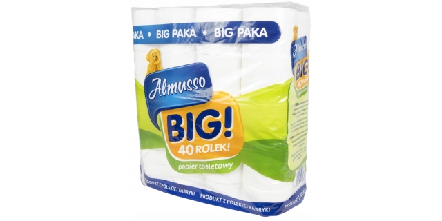 Toaletní papír 3v.b.cel. BIG 4O balení po 4O ks cena 1ks                                                                                                                                                                                                  