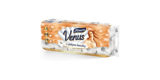Toaletní papír 3v.b.cel. VENUS balení po 10 ks cena 1ks                                                                                                                                                                                                   