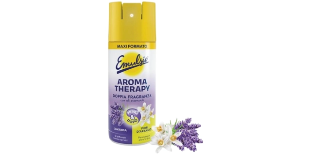 Emulsio AROMA THERAPY osvěžovač vzduchu a pohlcovač pachů LAVANDA + FIORI ARANCIO 350ml                                                                                                                                                                   