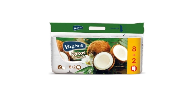 Toaletní papír dvouvrstvý BS Kokos 8x201                                                                                                                                                                                                                  