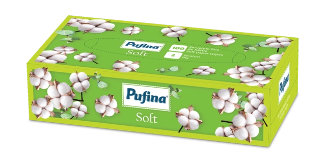 Kosm.ubr.Pufina Soft, 2vr., 1x100 ks box                                                                                                                                                                                                                  