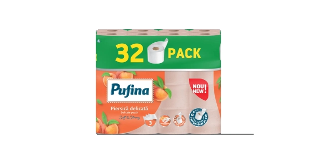 TP Pufina Delicate Peach Colored, 3vr., 32x140út., 17,5m                                                                                                                                                                                                  
