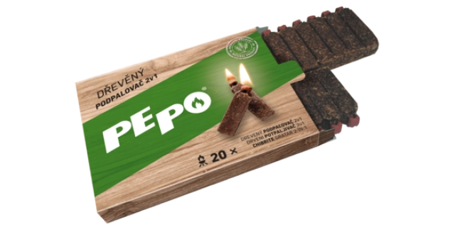 PE-PO dřevěný podpalovač 2v1 20 podpalů FSC                                                                                                                                                                                                               