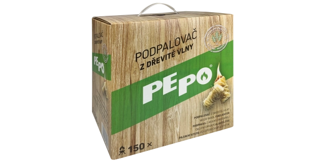PE-PO podpalovač z dřevité vlny 150 ks PEFC                                                                                                                                                                                                               