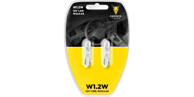 Žárovka 12V 1.2W W1.2W celosklo COYOTE VISION 2ks blistr                                                                                                                                                                                                  