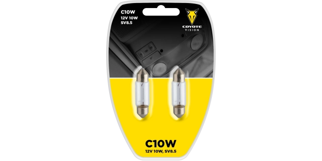 Žárovka 12V 10W C10W sufitová COYOTE VISION 2ks blistr                                                                                                                                                                                                    