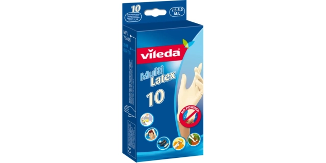 Vileda Natural Latex rukavice M/L 10ks                                                                                                                                                                                                                    