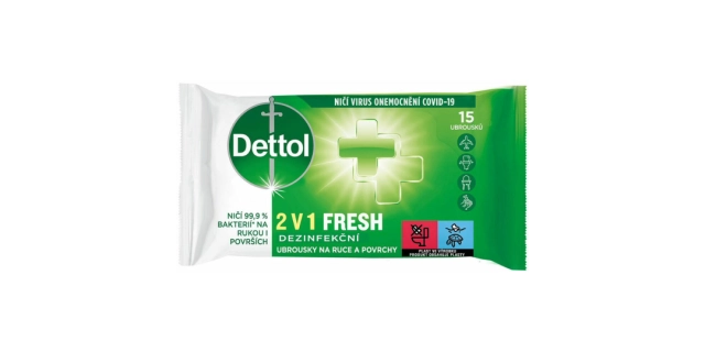 DETTOL 2in1 Antibacterial Wipes for Hands & Surfaces 15 pcs                                                                                                                                                                                               
