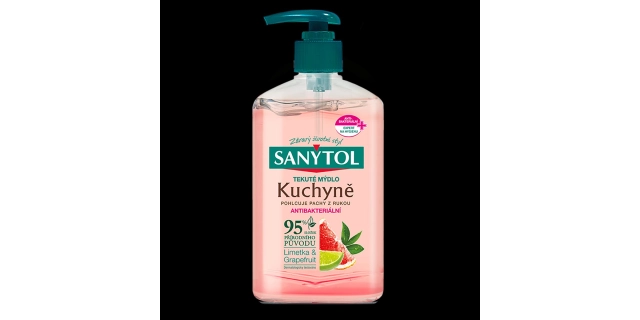 SANYTOL Antib. mýdlo 95% přír.složení kuchyně 250 ml                                                                                                                                                                                                      
