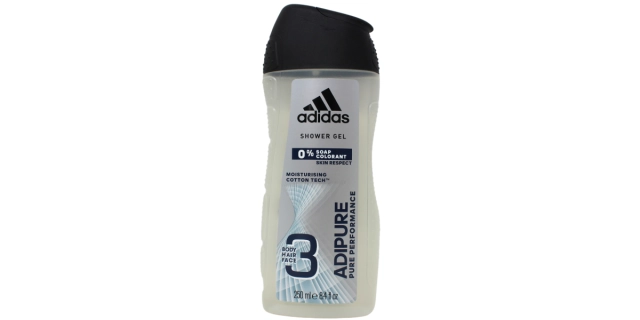 Adidas Sprchový gel 250ml Adipure 3v1                                                                                                                                                                                                                     