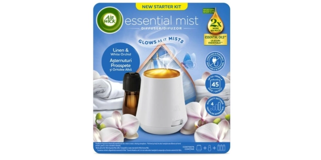 Air Wick Aroma Diffuser Starter Kit, Fresh Linen & White Orchid, 20ml                                                                                                                                                                                     