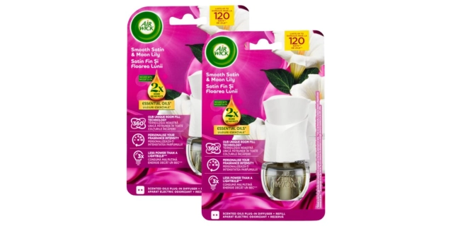 Air Wick Plug In Starter Kit, Soft Satin & Moon Lily, 19ml                                                                                                                                                                                                