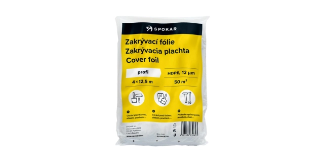 Zakrývací fólie 4x12,5m HDPE-12MY                                                                                                                                                                                                                         