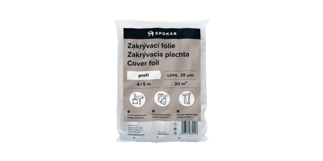 Zakrývací fólie 4x5m, LDPE-35MY                                                                                                                                                                                                                           