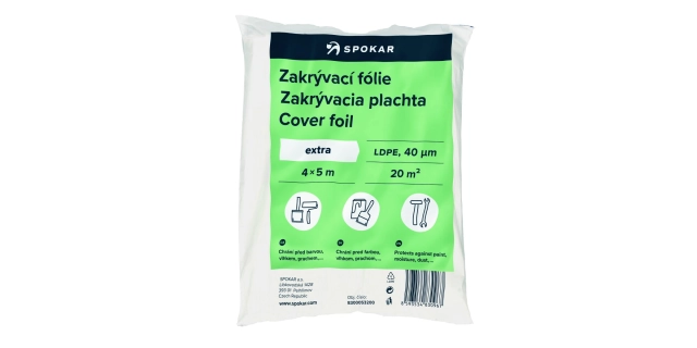 Zakrývací fólie 4x5m LDPE - 40MY                                                                                                                                                                                                                          