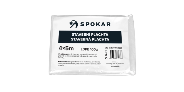 Stavební plachta 4x5m - 100MY                                                                                                                                                                                                                             
