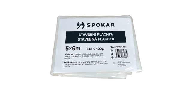 Stavební plachta 5x6m - 100MY                                                                                                                                                                                                                             