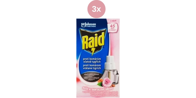 RAID ele.odpař.s tek.náplní růže &santal. dřevo 45nocí 27ml                                                                                                                                                                                               