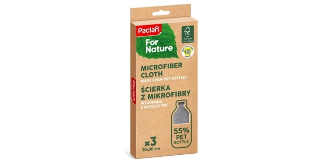 Paclan For Nature - Utěrky z mikrovlákna z recyklovaných PET lahví - 3ks                                                                                                                                                                                  