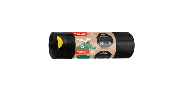 Paclan pytel na odpad ECO LINE zatahovací uši, 60L - 15ks, 25µ, LDPE                                                                                                                                                                                      