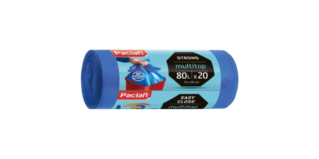 Paclan pytle na odpad MULTITOP pevné, 4 zavazovací rohy, 80L - 20ks,23µ, LDPE                                                                                                                                                                             