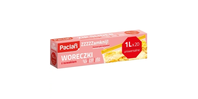 Paclan ZIP sáček 1L - univerzální, vhodné do mrazáku- 20 ks (krabice)                                                                                                                                                                                     