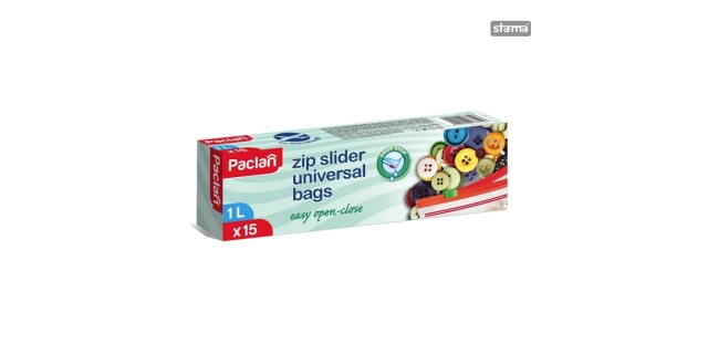 Paclan ZIP sáček 1L - univerzální, vhodné do mrazáku, vodotěsné - 15ks (krabice)                                                                                                                                                                          