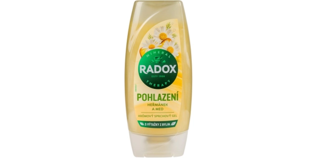 Radox Sprchový gel 225 ml Pohlazení Heřmánek Med (2 ks +1x Radox masážní rukavice)                                                                                                                                                                        
