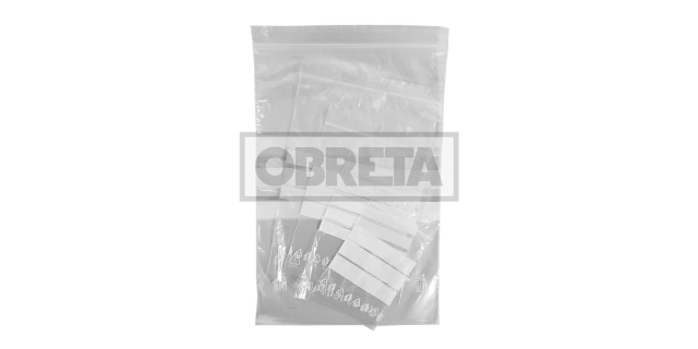 Sáčky LDPE rychlozavírací 7x10cm, transparentní, S POPISOVACÍMI PRUHY - BETA                                                                                                                                                                              
